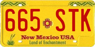 NM license plate 665STK