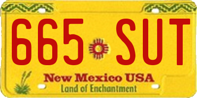 NM license plate 665SUT