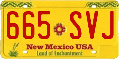 NM license plate 665SVJ