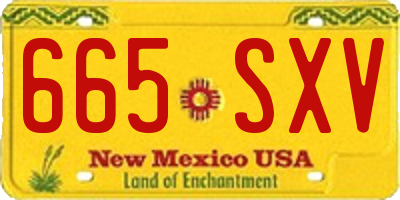 NM license plate 665SXV