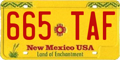 NM license plate 665TAF