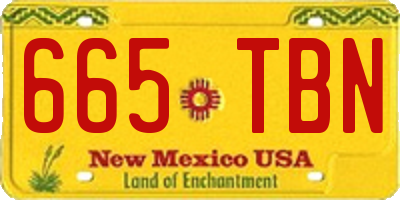 NM license plate 665TBN