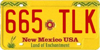 NM license plate 665TLK