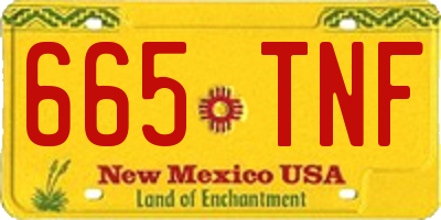 NM license plate 665TNF