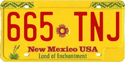 NM license plate 665TNJ