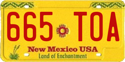 NM license plate 665TOA