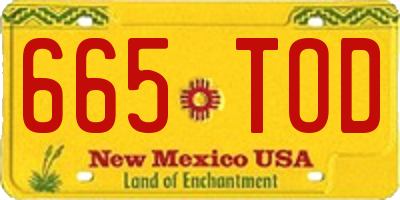 NM license plate 665TOD