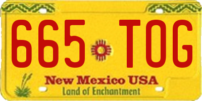 NM license plate 665TOG