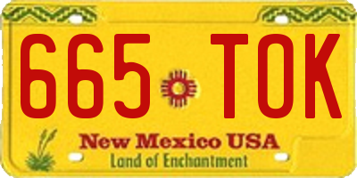 NM license plate 665TOK