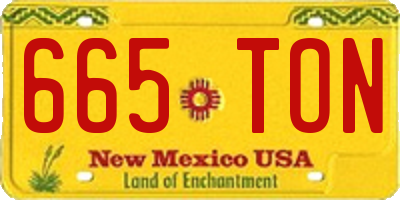 NM license plate 665TON