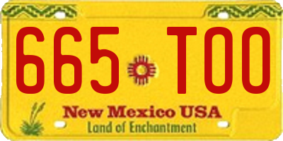 NM license plate 665TOO
