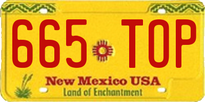 NM license plate 665TOP