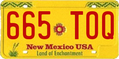NM license plate 665TOQ
