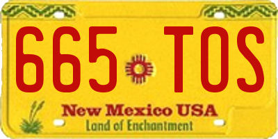 NM license plate 665TOS