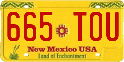 NM license plate 665TOU