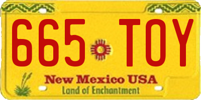 NM license plate 665TOY