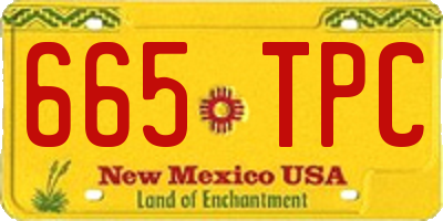 NM license plate 665TPC