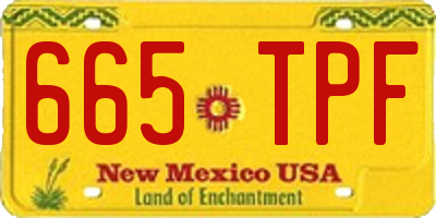 NM license plate 665TPF
