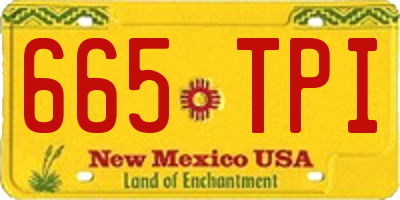 NM license plate 665TPI