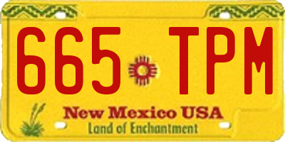 NM license plate 665TPM