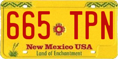 NM license plate 665TPN