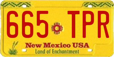 NM license plate 665TPR