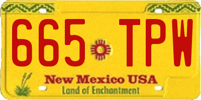 NM license plate 665TPW