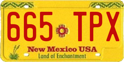 NM license plate 665TPX