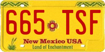 NM license plate 665TSF