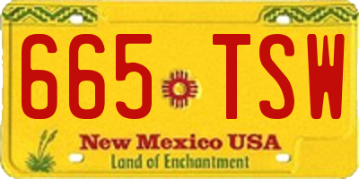 NM license plate 665TSW