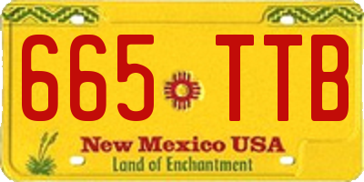 NM license plate 665TTB