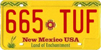 NM license plate 665TUF