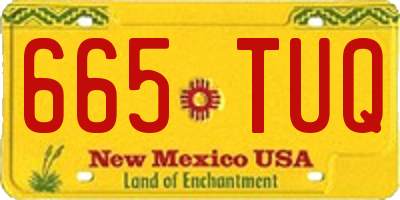 NM license plate 665TUQ