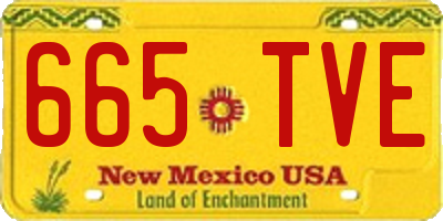 NM license plate 665TVE