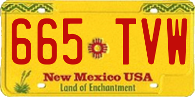 NM license plate 665TVW