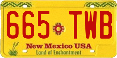 NM license plate 665TWB
