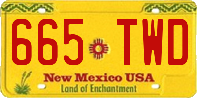 NM license plate 665TWD