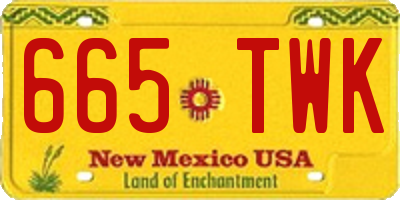 NM license plate 665TWK