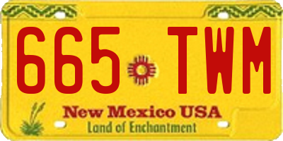 NM license plate 665TWM
