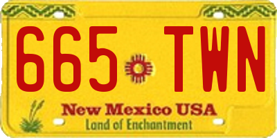 NM license plate 665TWN