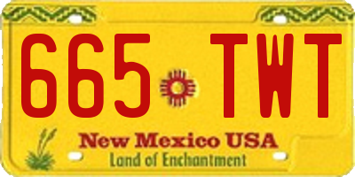 NM license plate 665TWT
