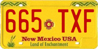 NM license plate 665TXF