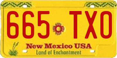 NM license plate 665TXO