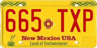 NM license plate 665TXP