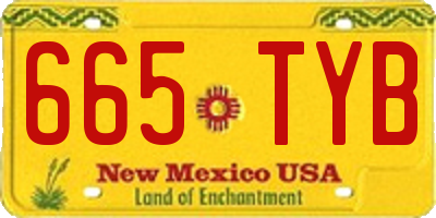 NM license plate 665TYB