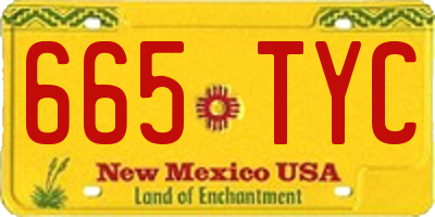 NM license plate 665TYC