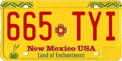 NM license plate 665TYI