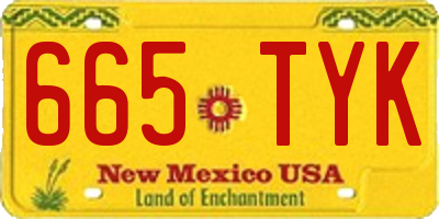 NM license plate 665TYK