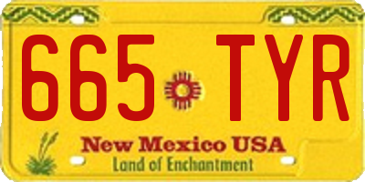 NM license plate 665TYR