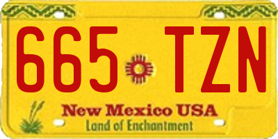 NM license plate 665TZN